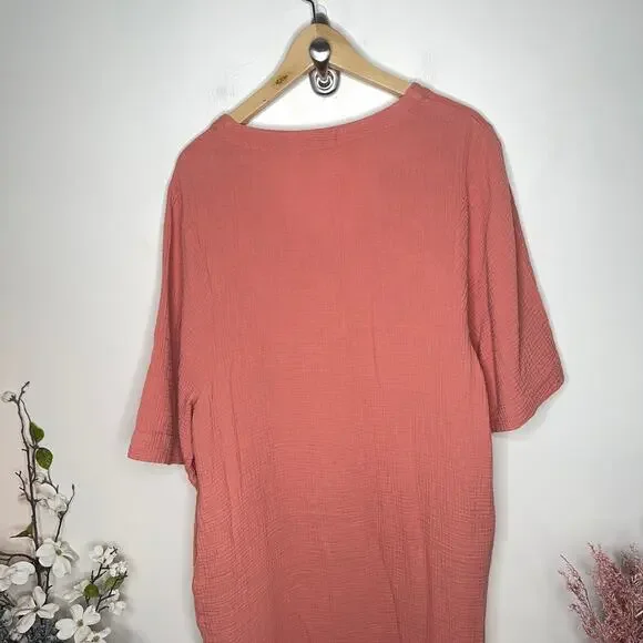 BAREFOOT DREAMS Malibu Sun Soaked Crinkle Cotton Gauze Caftan Maxi Dress {II26} - Picture 6 of 9